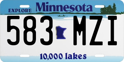 MN license plate 583MZI