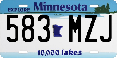 MN license plate 583MZJ