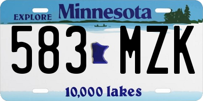 MN license plate 583MZK