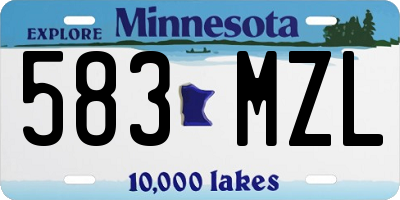 MN license plate 583MZL