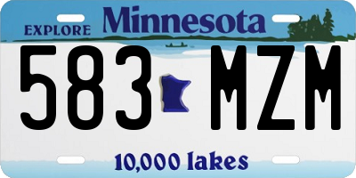 MN license plate 583MZM