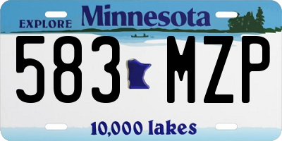 MN license plate 583MZP