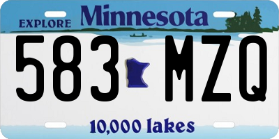 MN license plate 583MZQ