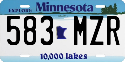 MN license plate 583MZR