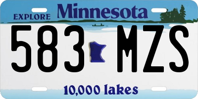 MN license plate 583MZS
