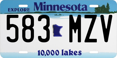 MN license plate 583MZV