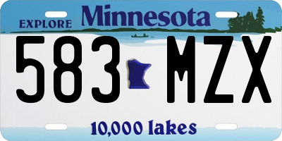 MN license plate 583MZX