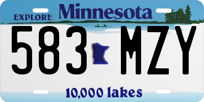 MN license plate 583MZY