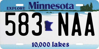 MN license plate 583NAA