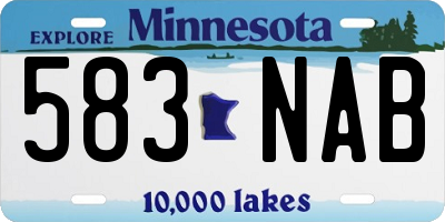 MN license plate 583NAB