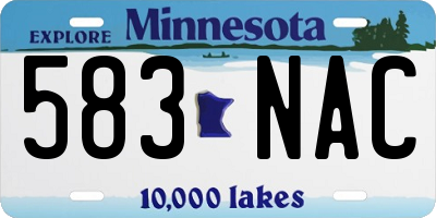 MN license plate 583NAC