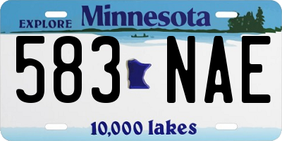 MN license plate 583NAE