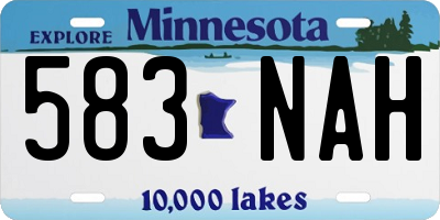 MN license plate 583NAH