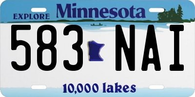 MN license plate 583NAI