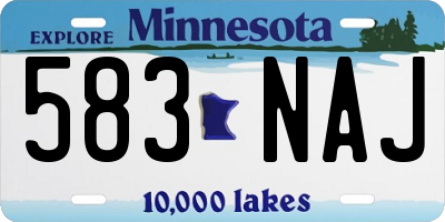 MN license plate 583NAJ