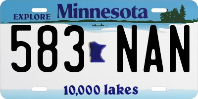 MN license plate 583NAN