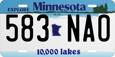 MN license plate 583NAO