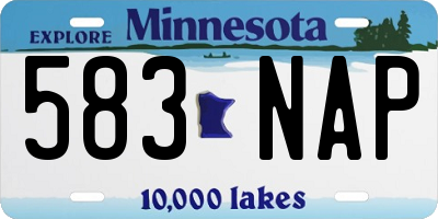 MN license plate 583NAP