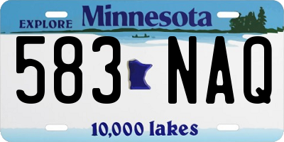 MN license plate 583NAQ