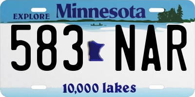 MN license plate 583NAR