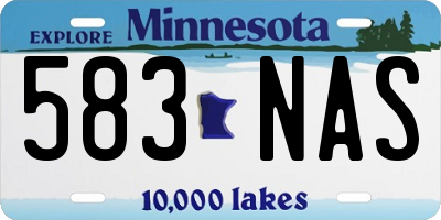 MN license plate 583NAS