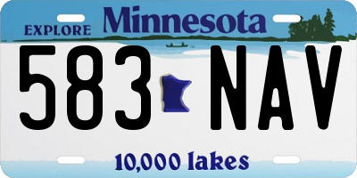 MN license plate 583NAV