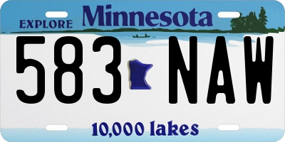 MN license plate 583NAW