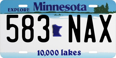 MN license plate 583NAX