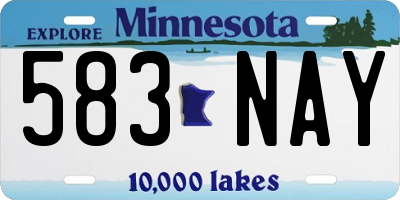 MN license plate 583NAY