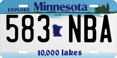MN license plate 583NBA
