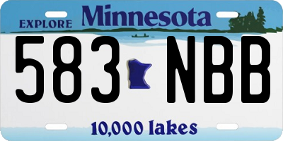 MN license plate 583NBB