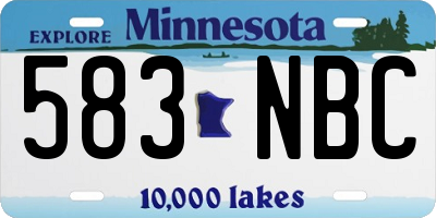 MN license plate 583NBC