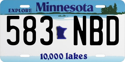 MN license plate 583NBD