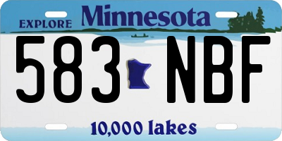 MN license plate 583NBF