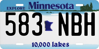 MN license plate 583NBH