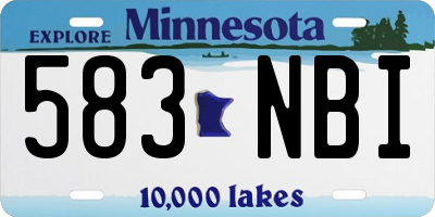MN license plate 583NBI