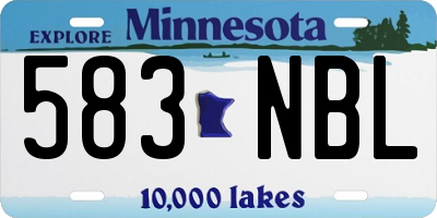 MN license plate 583NBL