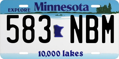MN license plate 583NBM
