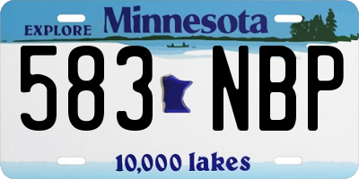 MN license plate 583NBP