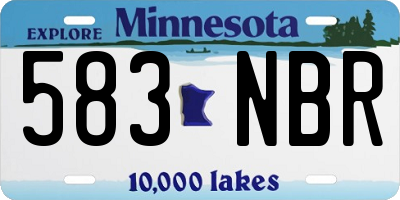 MN license plate 583NBR