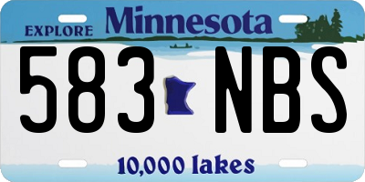 MN license plate 583NBS