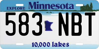 MN license plate 583NBT