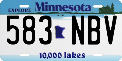 MN license plate 583NBV