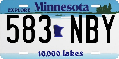 MN license plate 583NBY