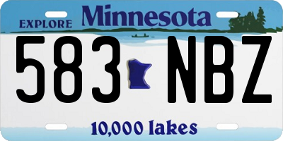 MN license plate 583NBZ