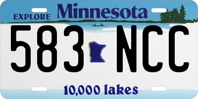 MN license plate 583NCC