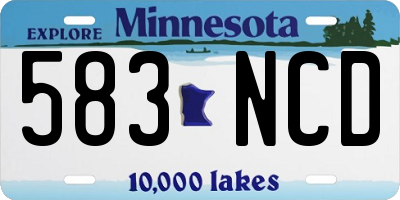 MN license plate 583NCD