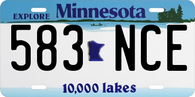 MN license plate 583NCE