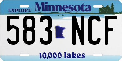 MN license plate 583NCF