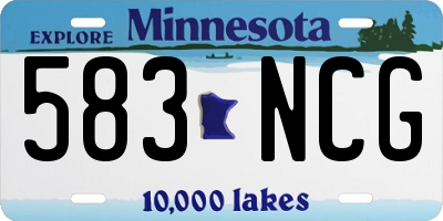 MN license plate 583NCG